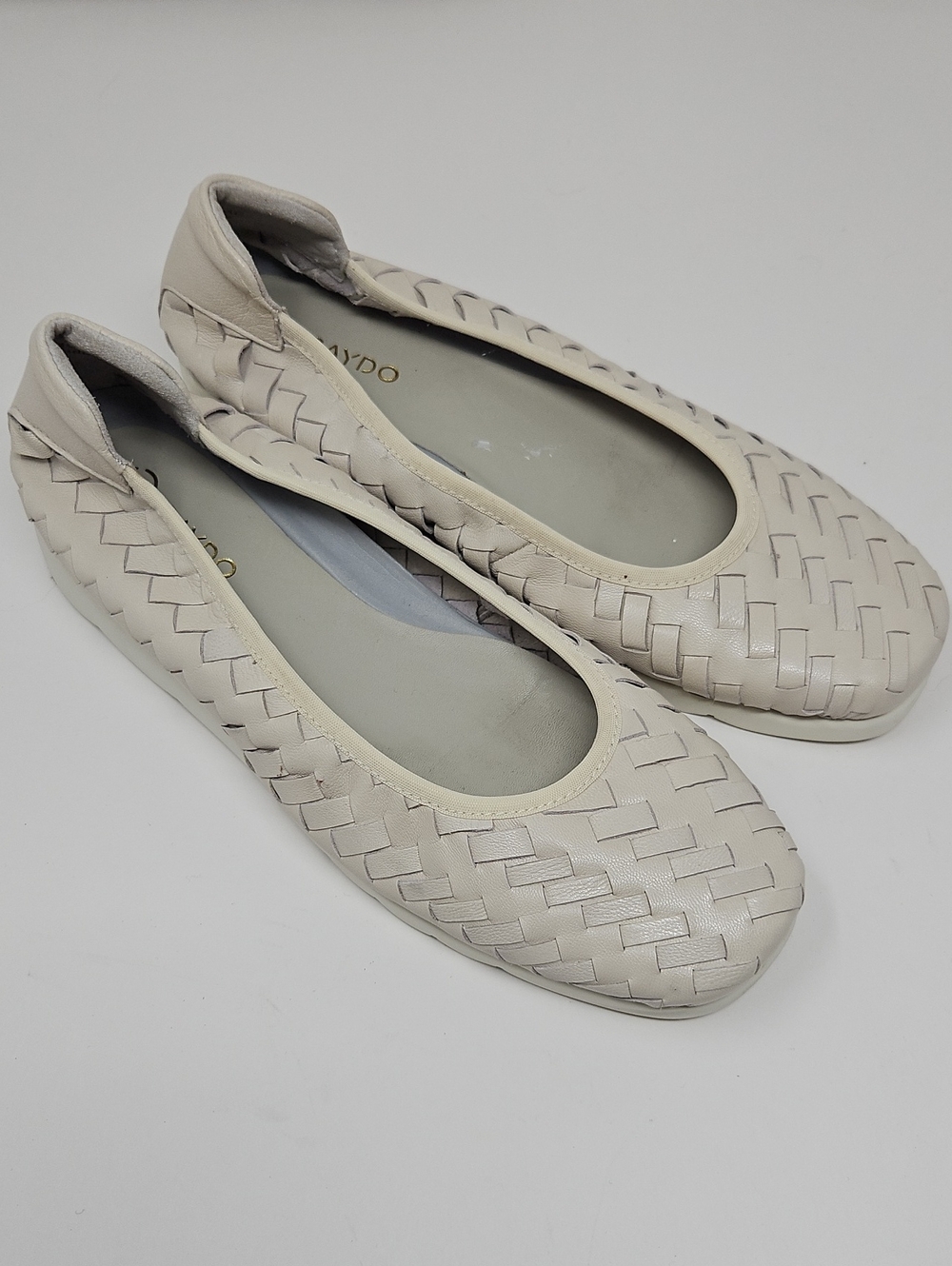 Saydo Made In India Cream Woven Ballet Flats Size 41/10.5